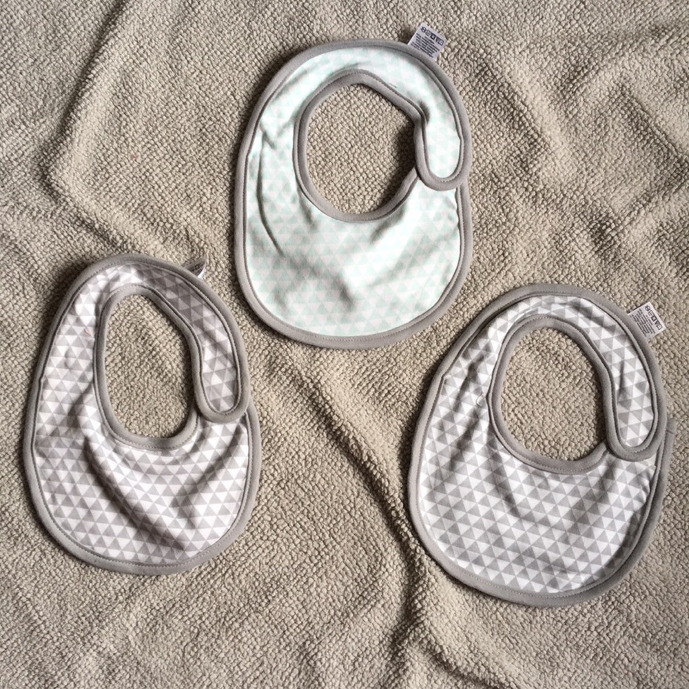 BIBS! (3) NEVER USED, new. Reversible
